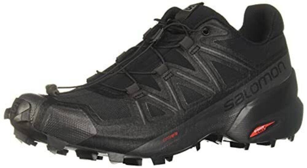 SALOMON SPEEDCROSS 5 TRAIL RUNNING SHOES FOR WOMEN, BLACK/BLACK/PHANTOM, 7.5